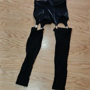 Blackmilk Clothing lace suspender leggings